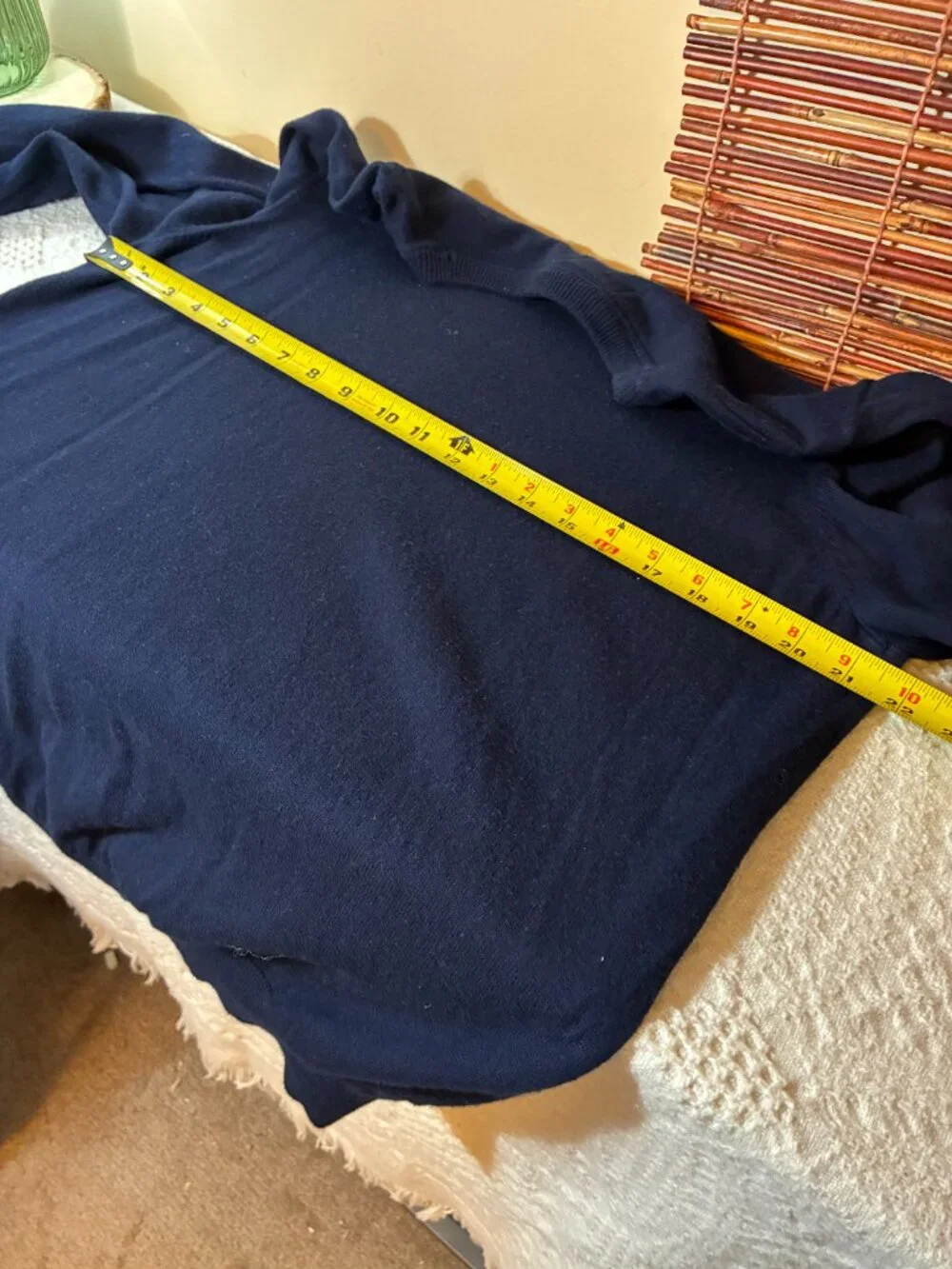 L.L. Bean Men's Large Navy Cotton Cashmere Crewneck Sweater Quiet Luxury